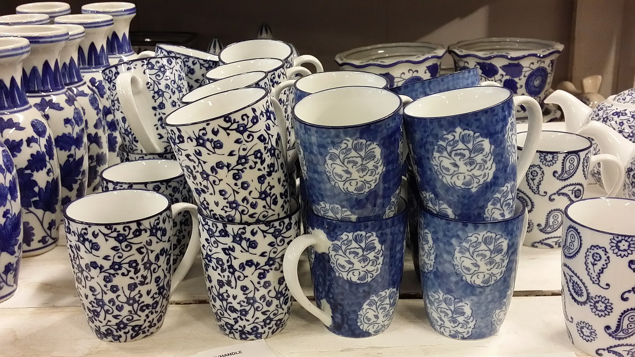 kitchenware and tableware blue shop free photo