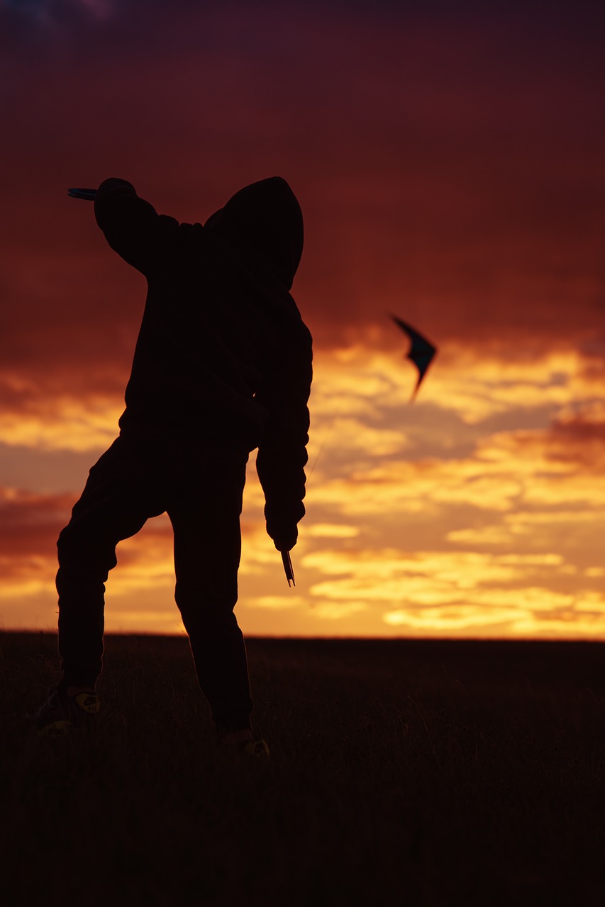 kite sunset evening sky free photo