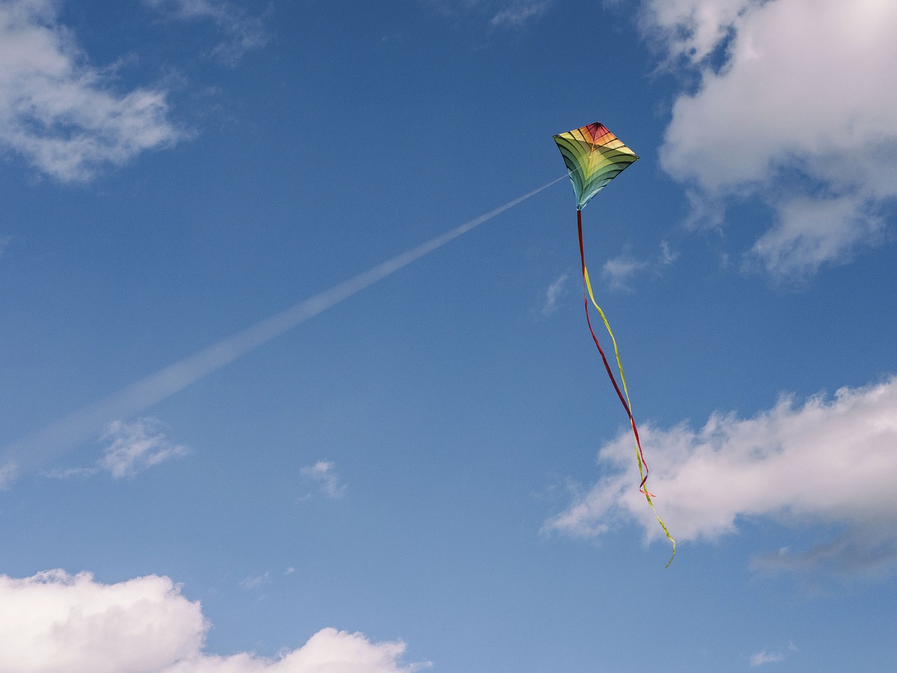 kite play blue free photo