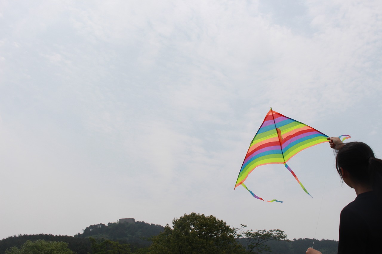 kite sky people free photo