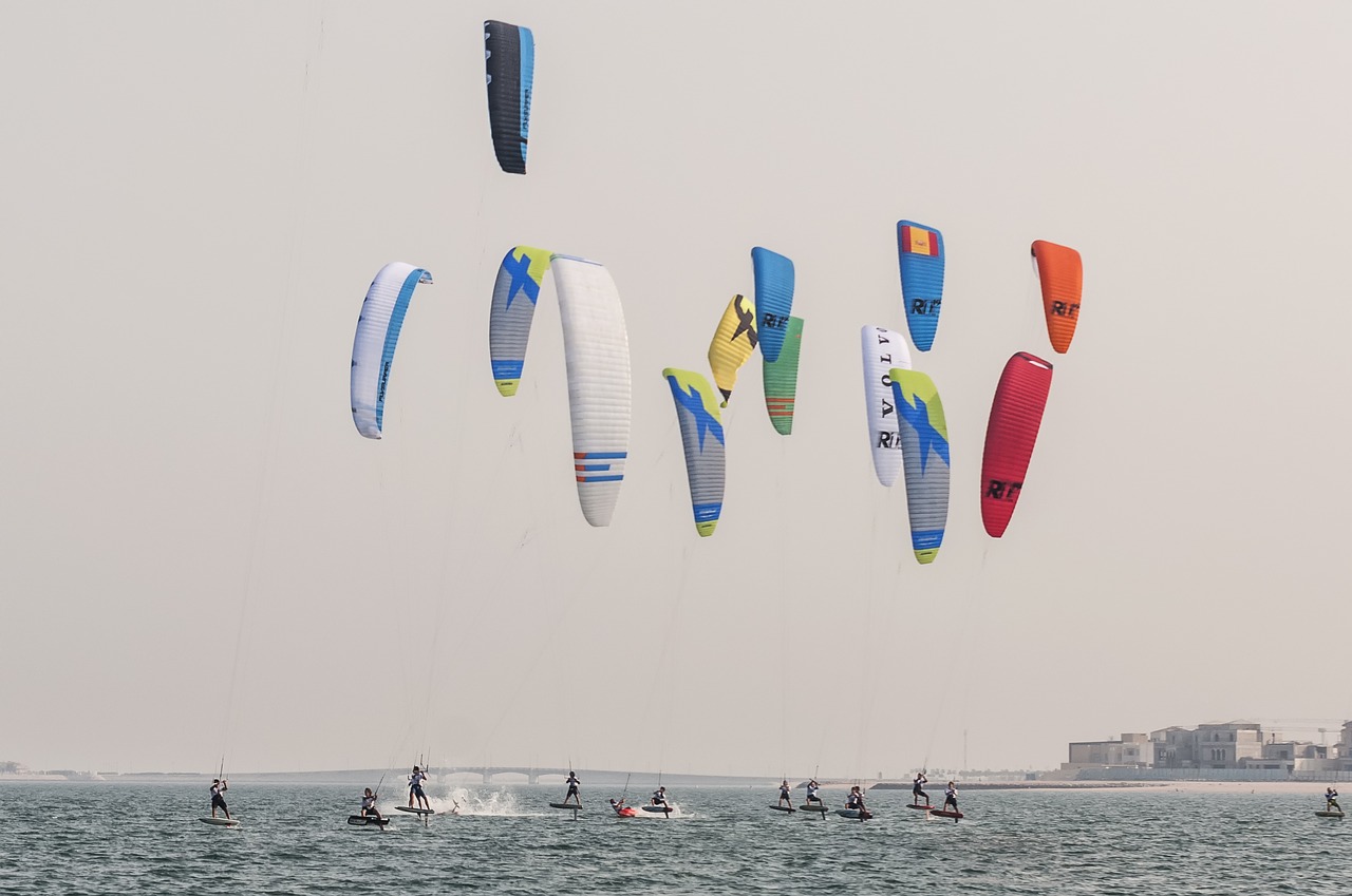 kite boarding qatar pearl free photo