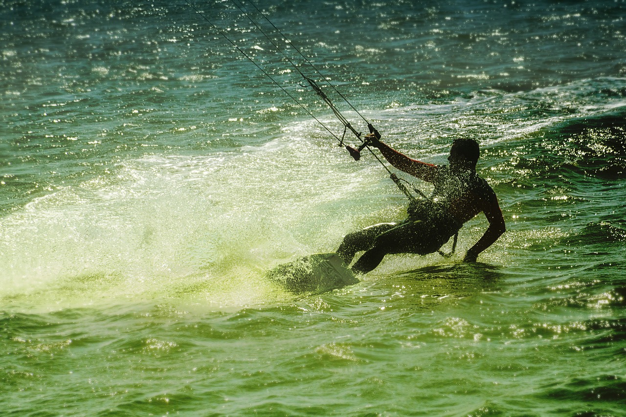 kite surf beach sports in the water free photo