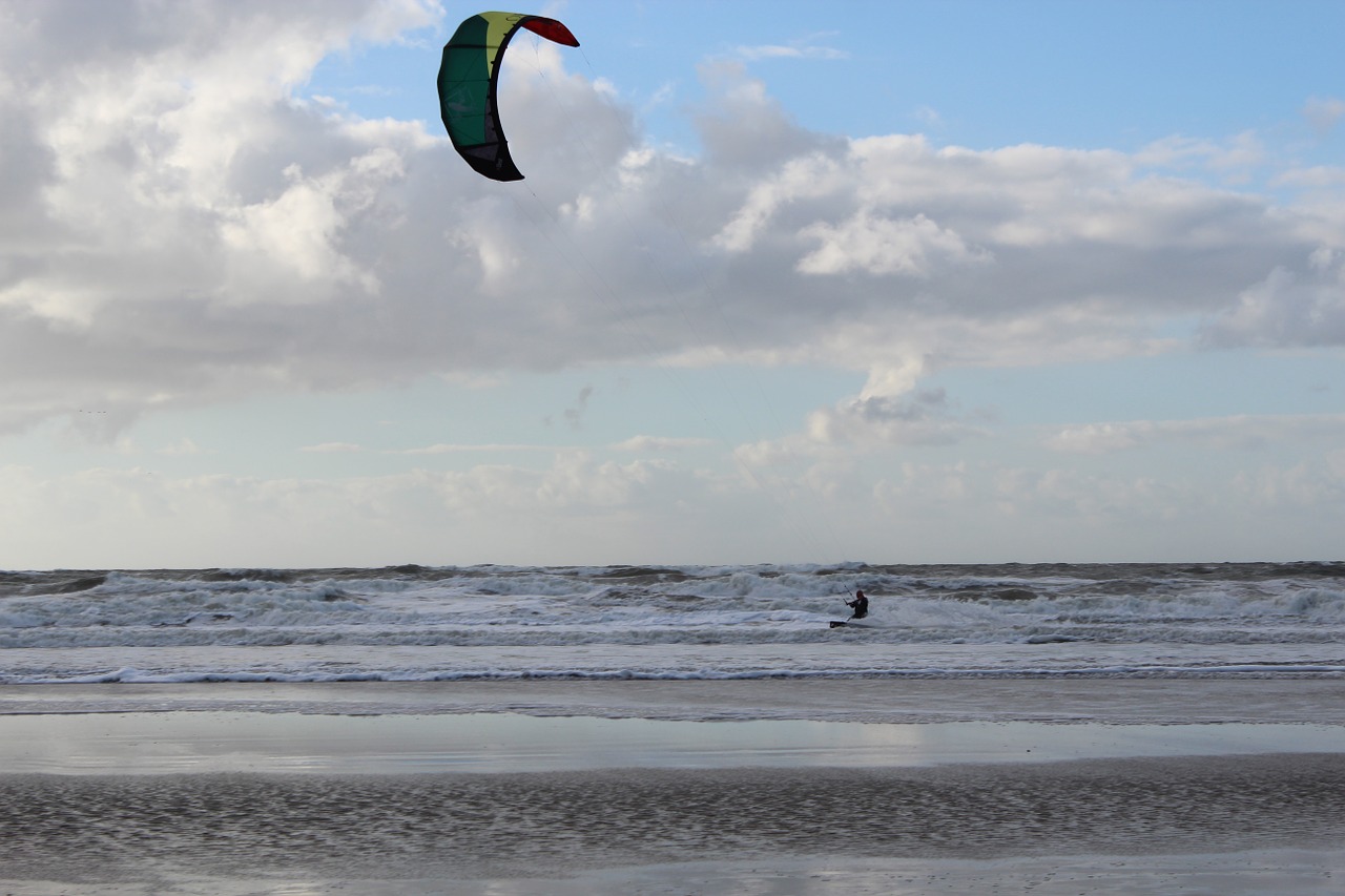 kite surf north sea beach free photo
