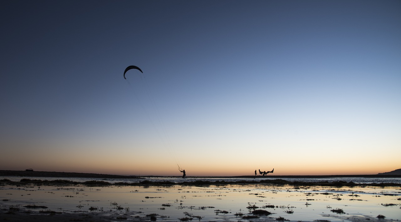kite surf rate sunset free photo