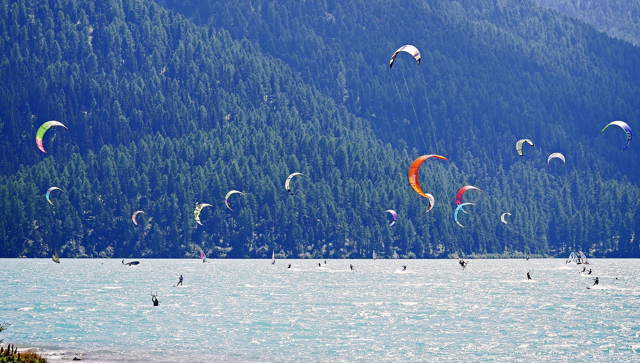 kite surfing wind surfing silva planner lake free photo
