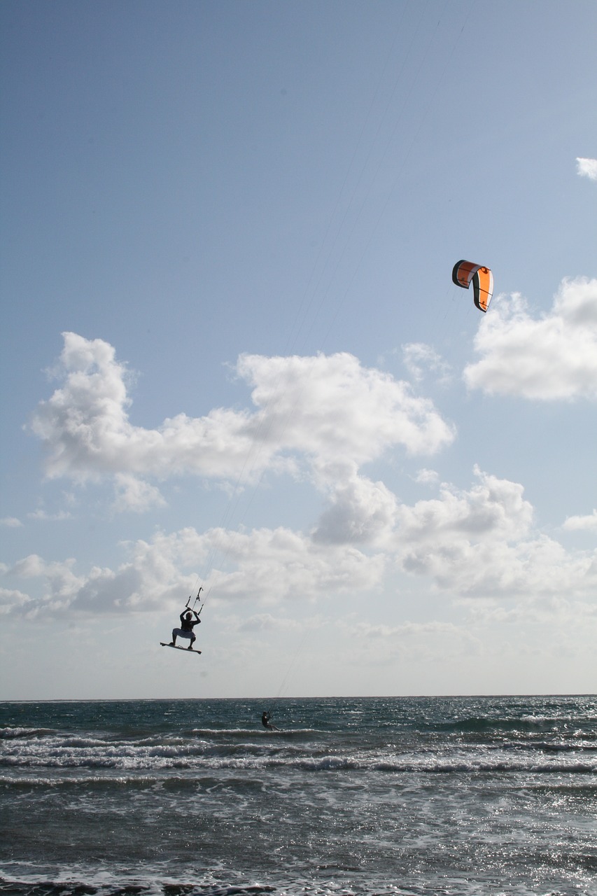 kite surfing sea wind free photo