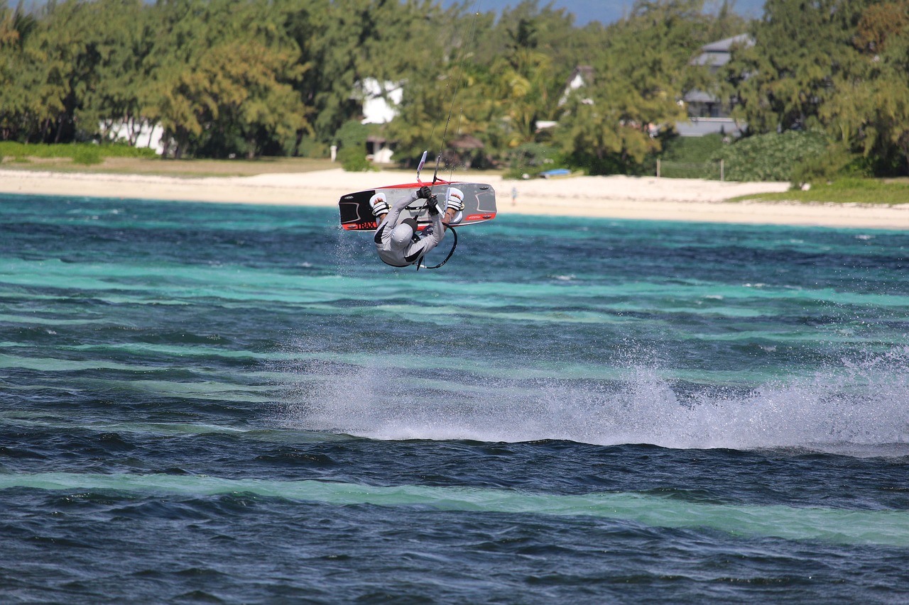 kite surfing kite mauritius free photo