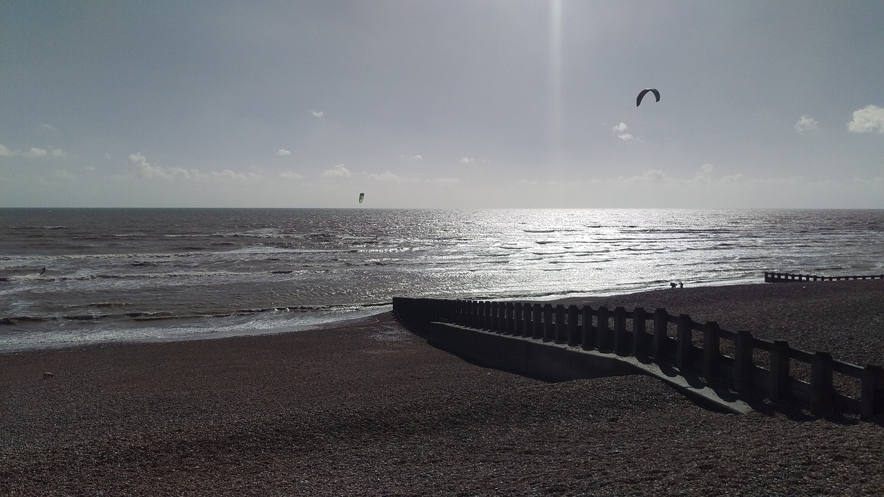 kite surfing beach waves free photo