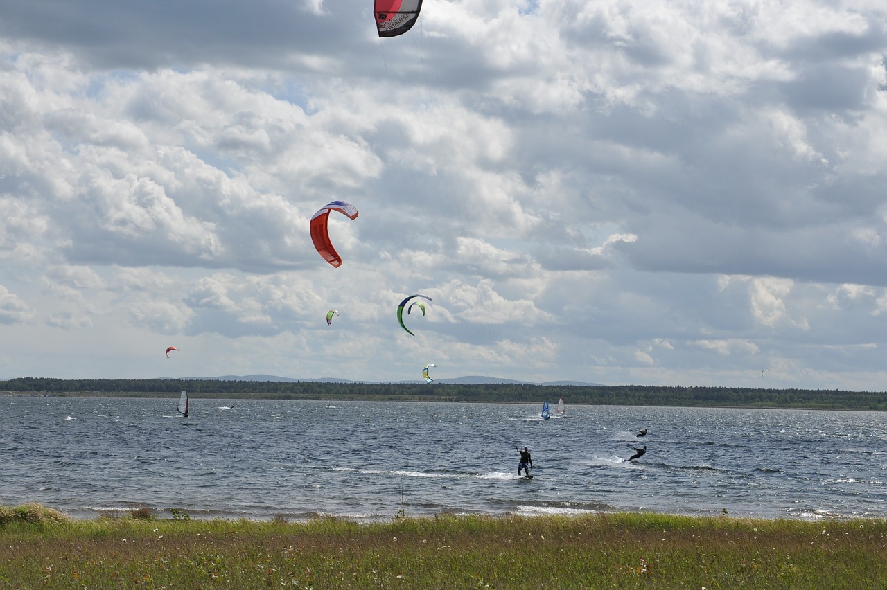 kite surfing water lake free photo