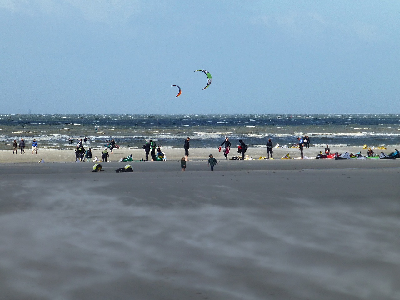 kiters north sea saint peter ording free photo