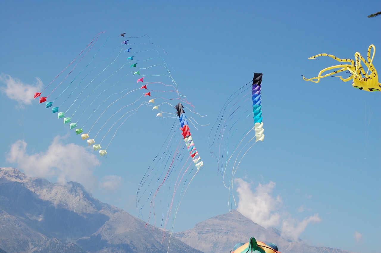 kites mountain colors free photo