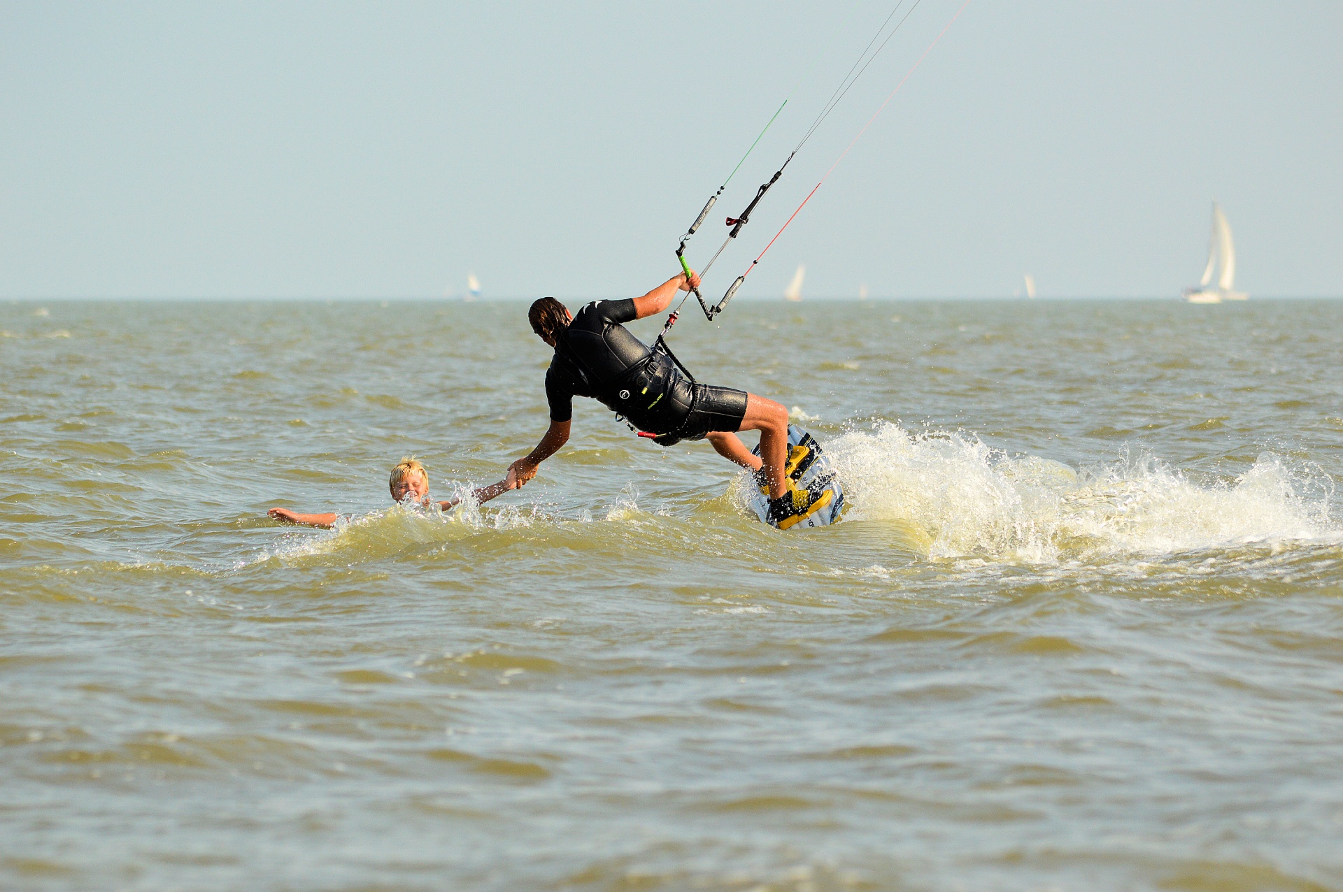 kitesurfing windsurfing surfing free photo