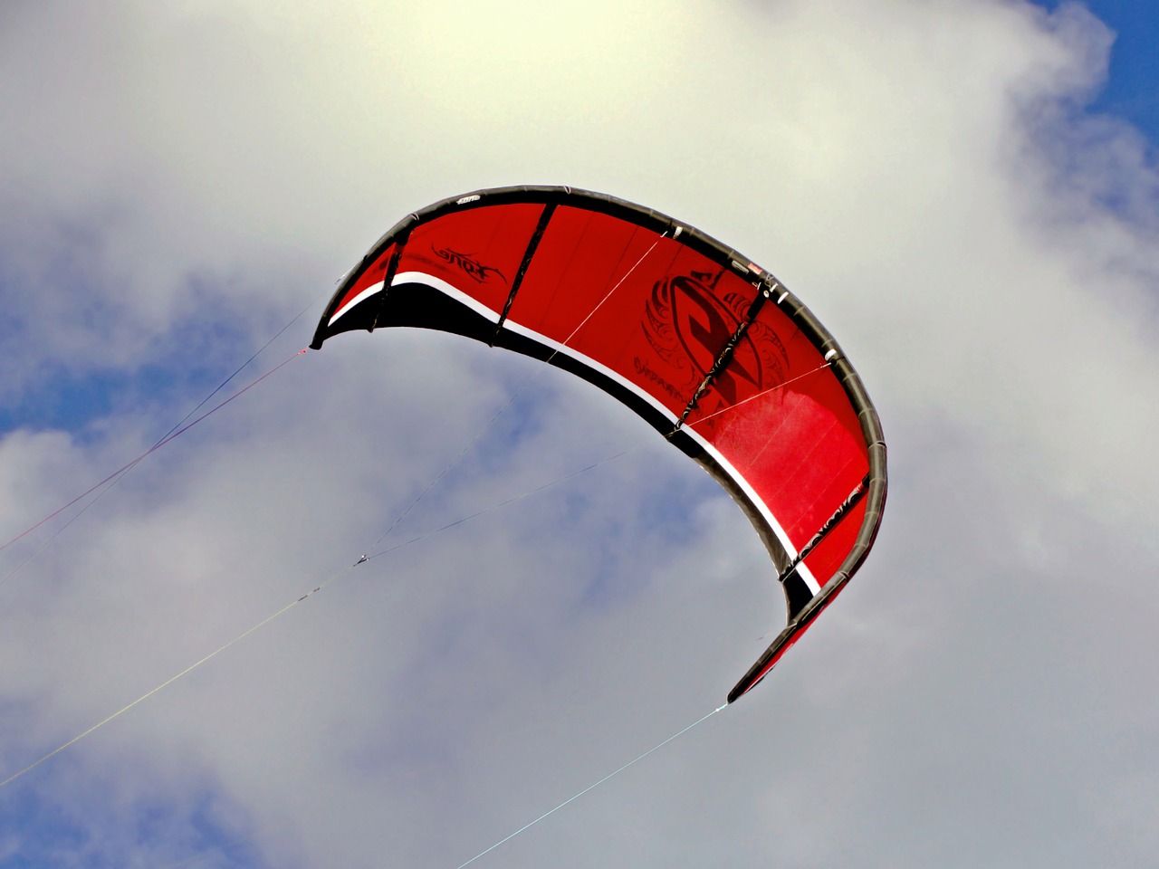 kitesurfing kite wing water sport free photo