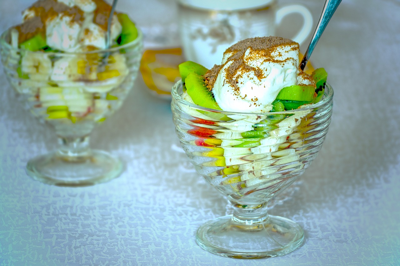 kiwi whipped cream chocolate free photo