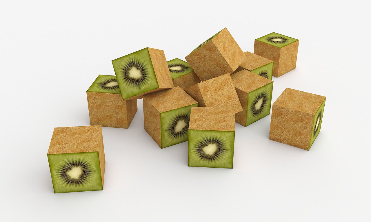 kiwi cubes kiwi fruit free photo