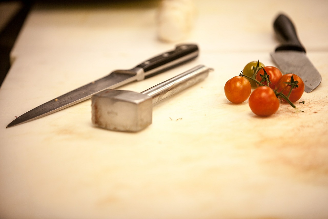 knife cherry tomatoes cook free photo