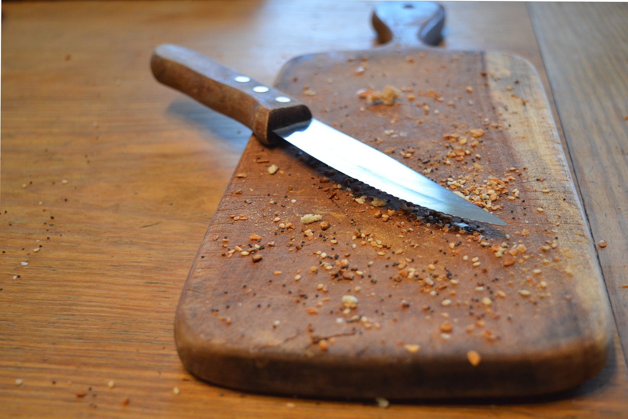 knife cutting board kitchen free photo