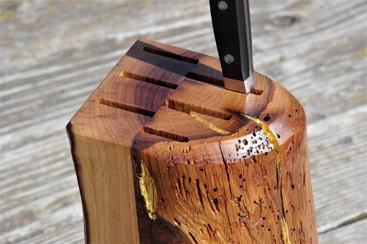 knife block wood noble free photo