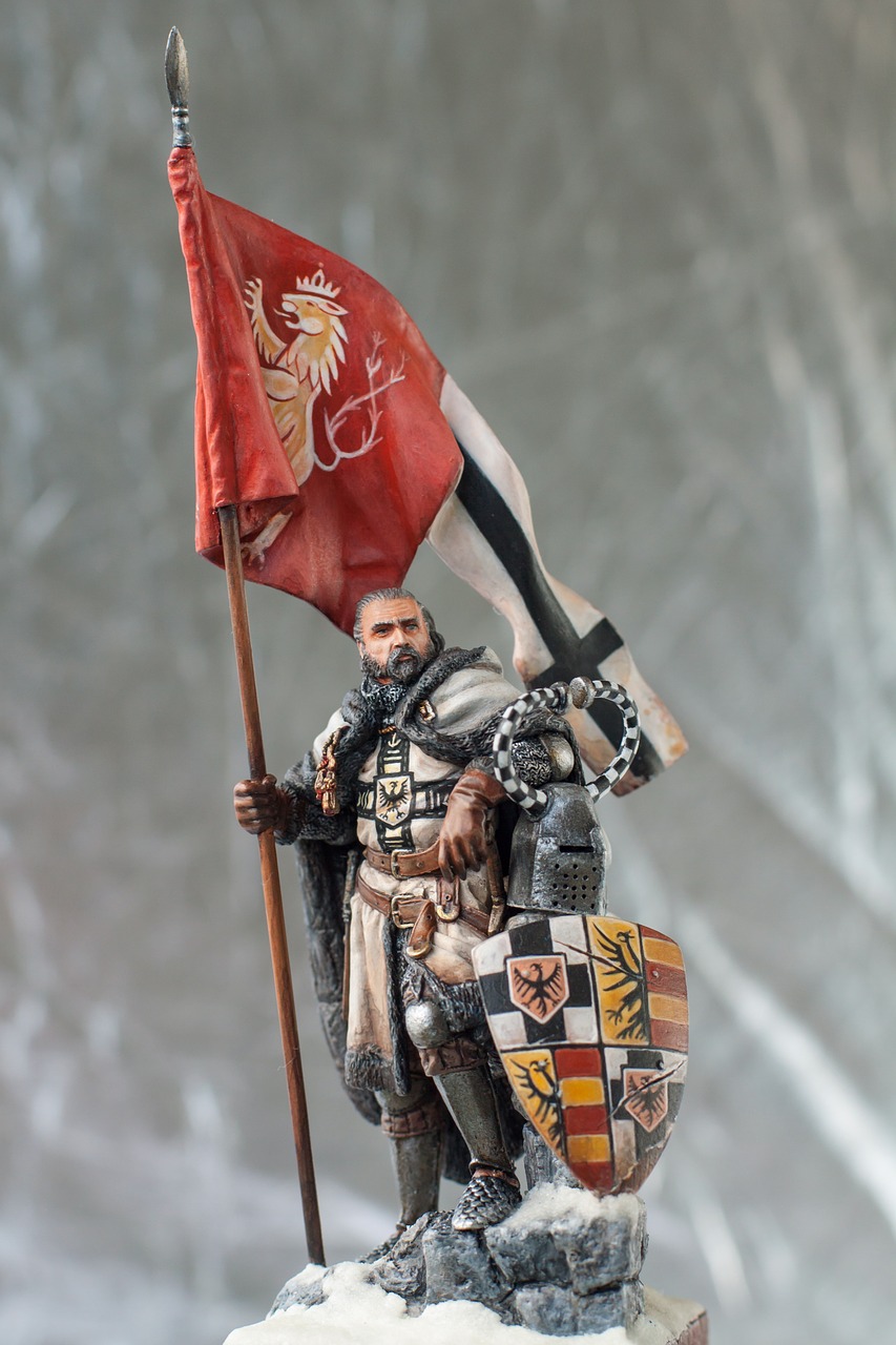 knight figurine flag free photo
