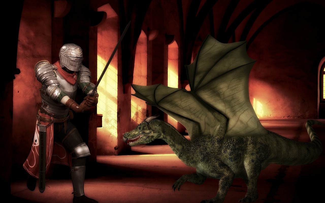 knight dragon medieval free photo