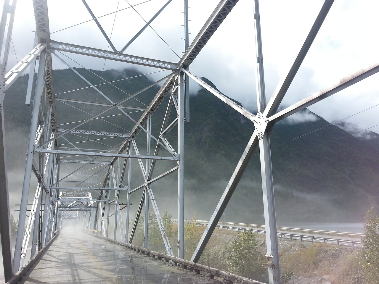 knik river  bridge  mist free photo