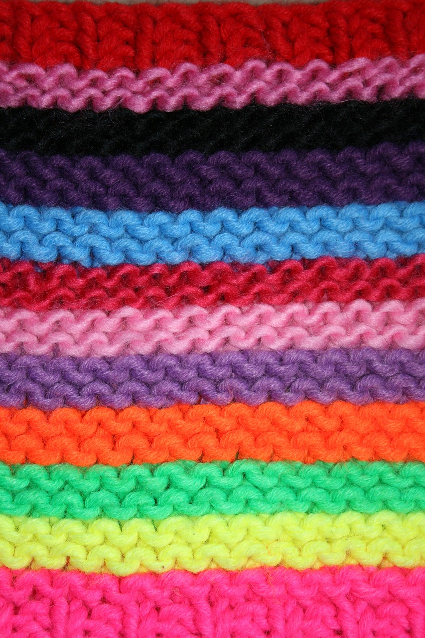 knitted fabric colors rainbow free photo