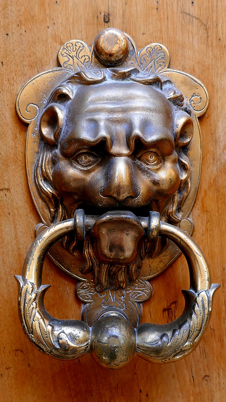 knocker door brass free photo
