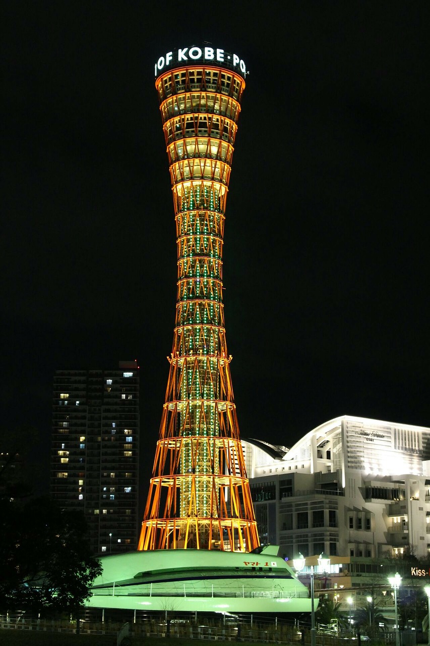 kobe night view tower free photo