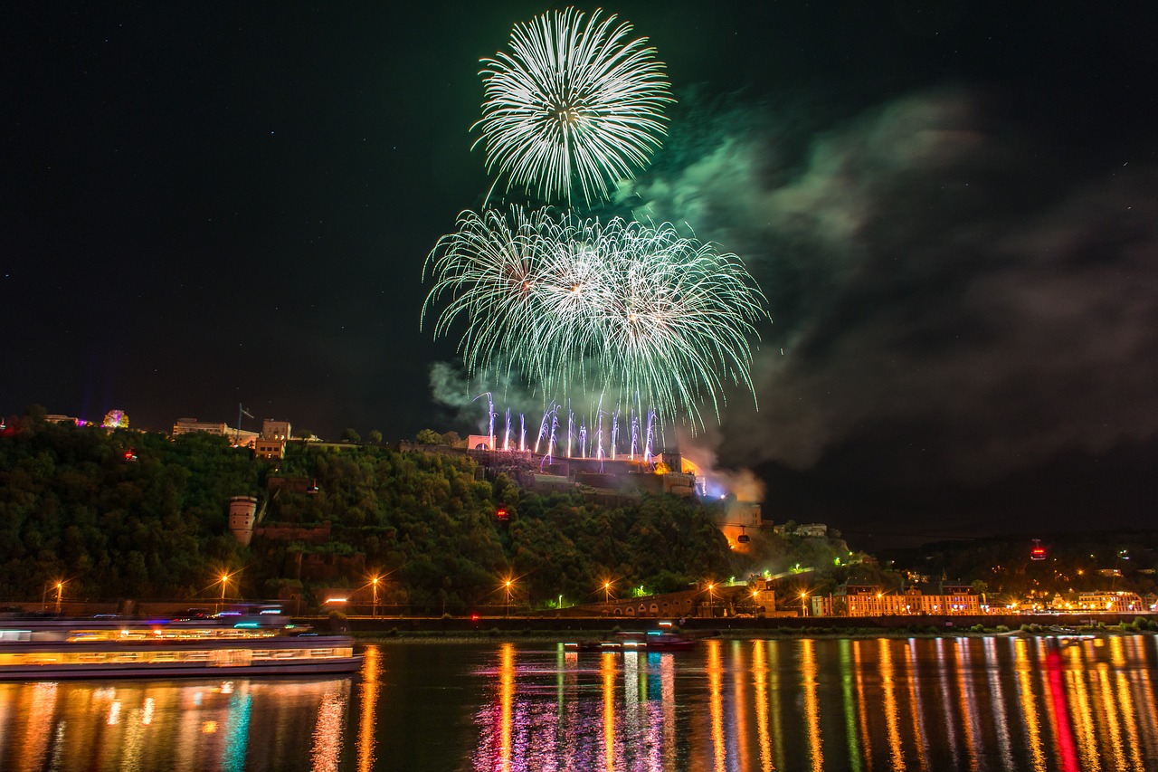 koblenz  fireworks  ehrenbreitstein free photo