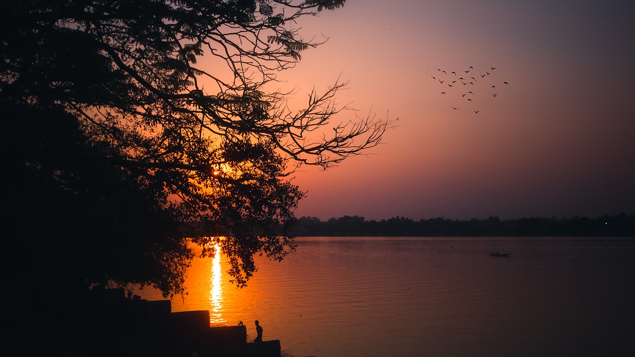 kolkata  sunset  riverbank free photo