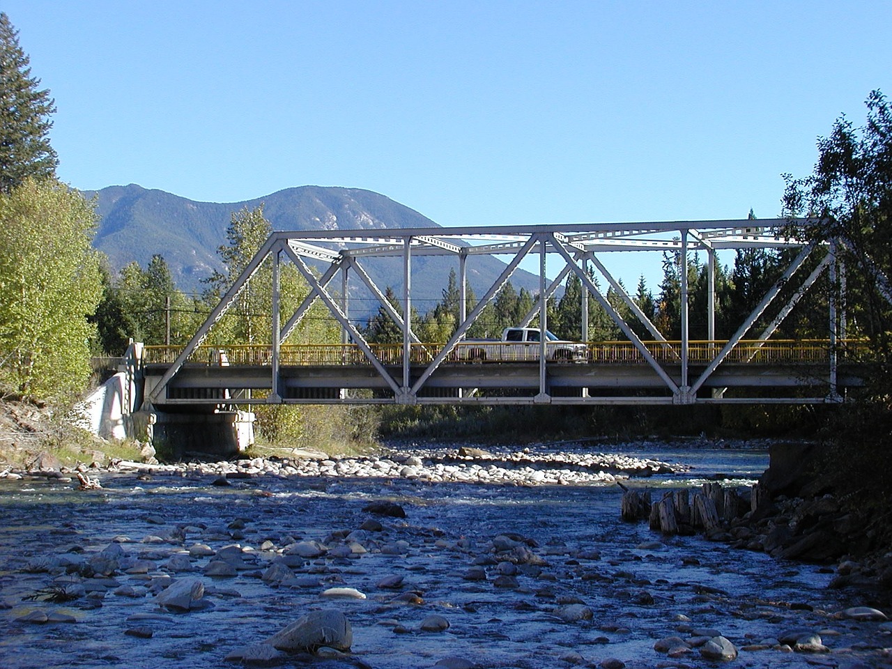 kootenay county river iron bridge free photo