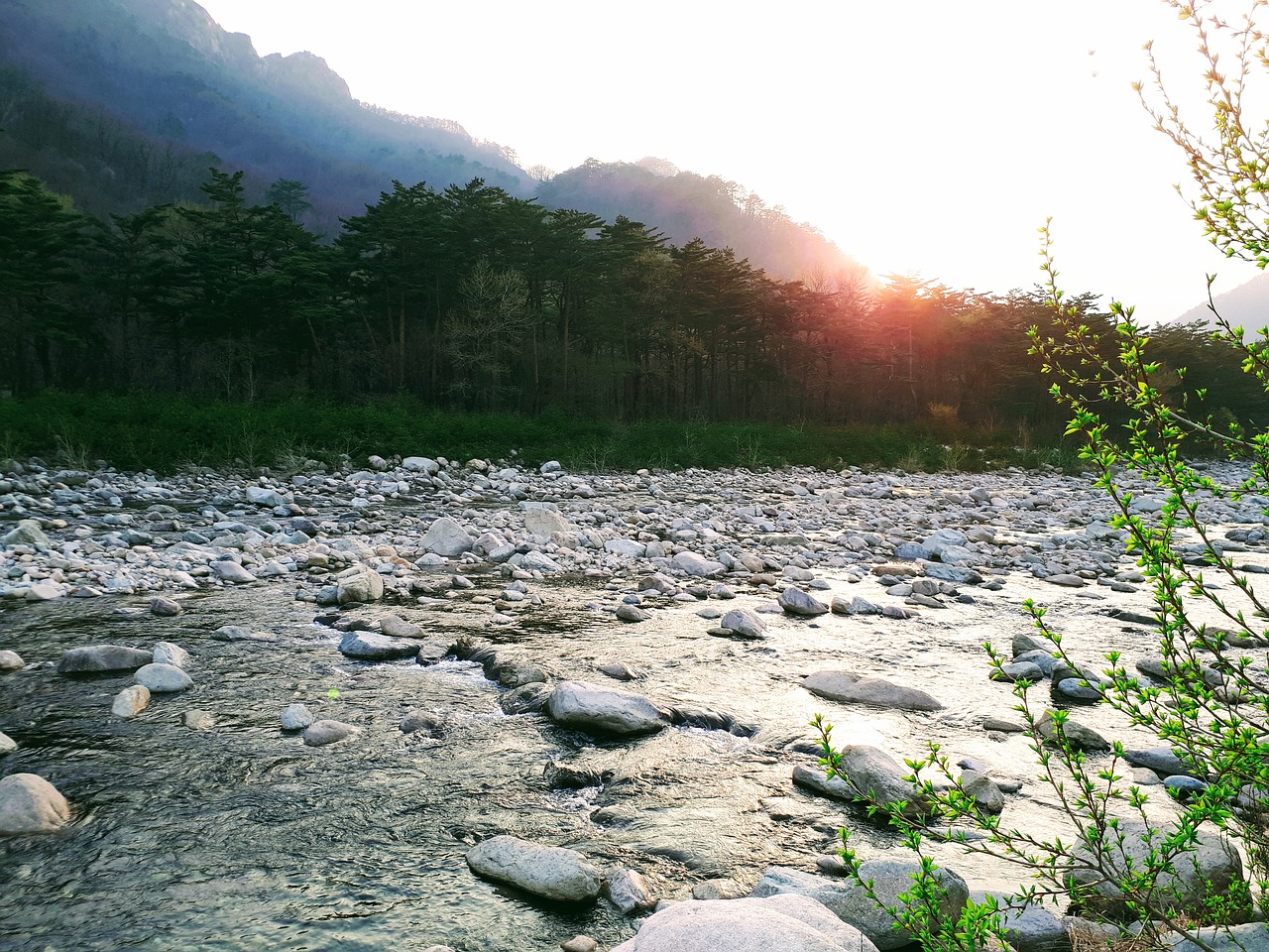 korea mountains river free photo