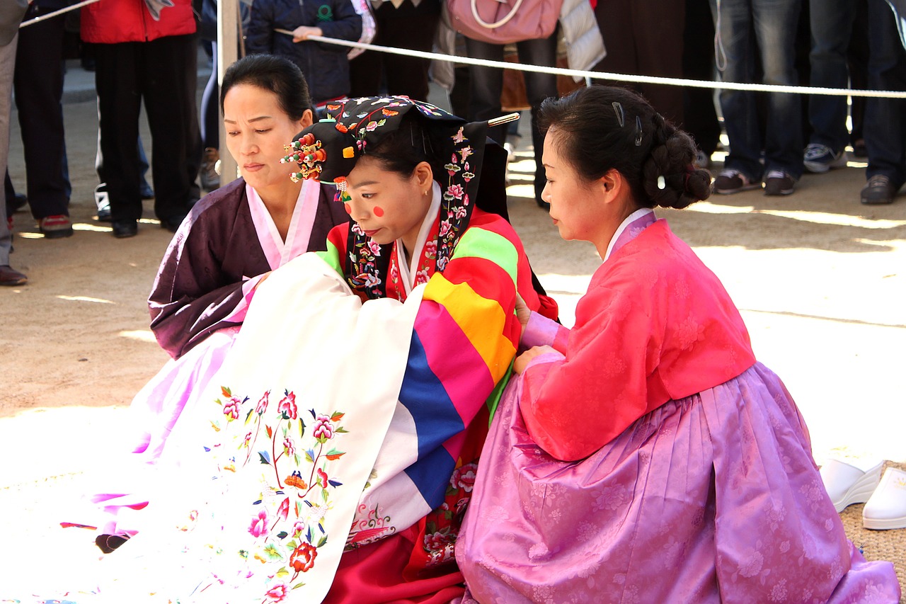 korean traditional wedding bride marriage free photo