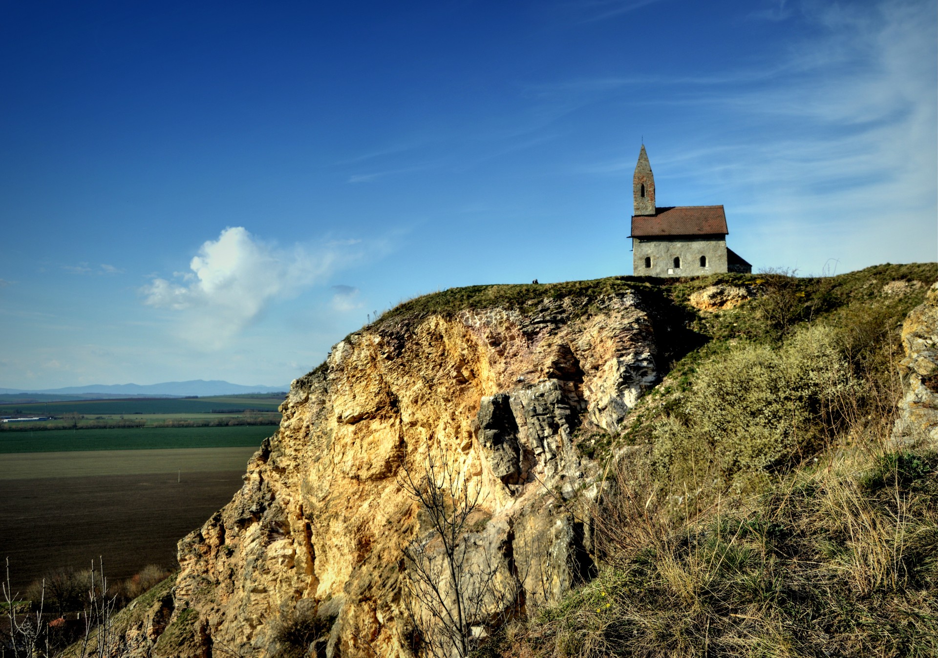 church millennial cliff free photo