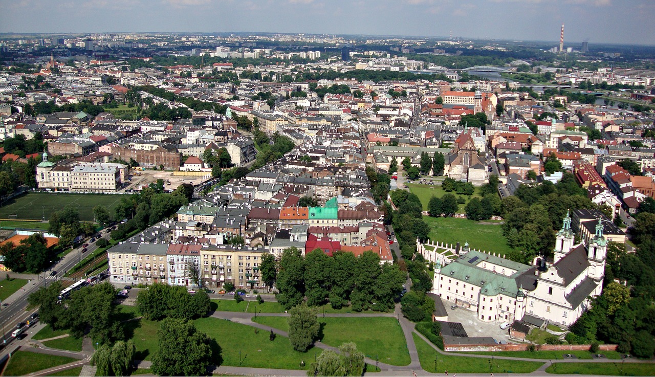 kraków poland aerial free photo