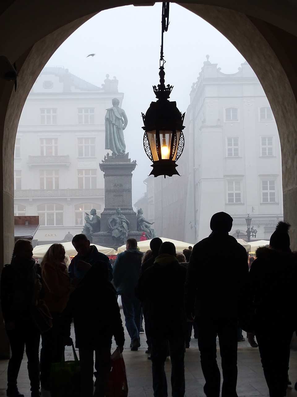 kraków monument the fog free photo