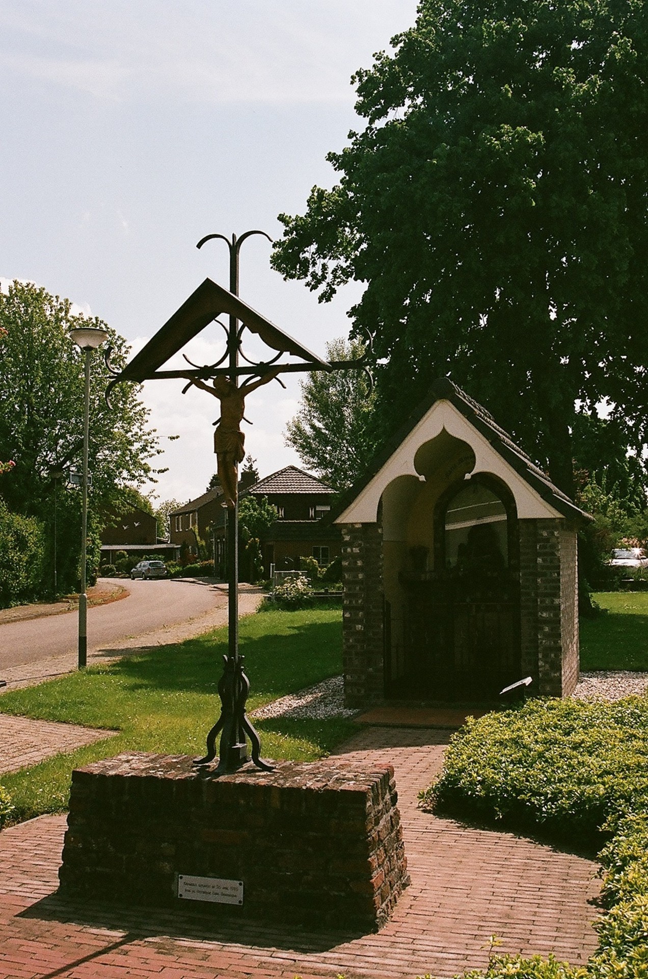 cross netherlands cross next to the road free photo