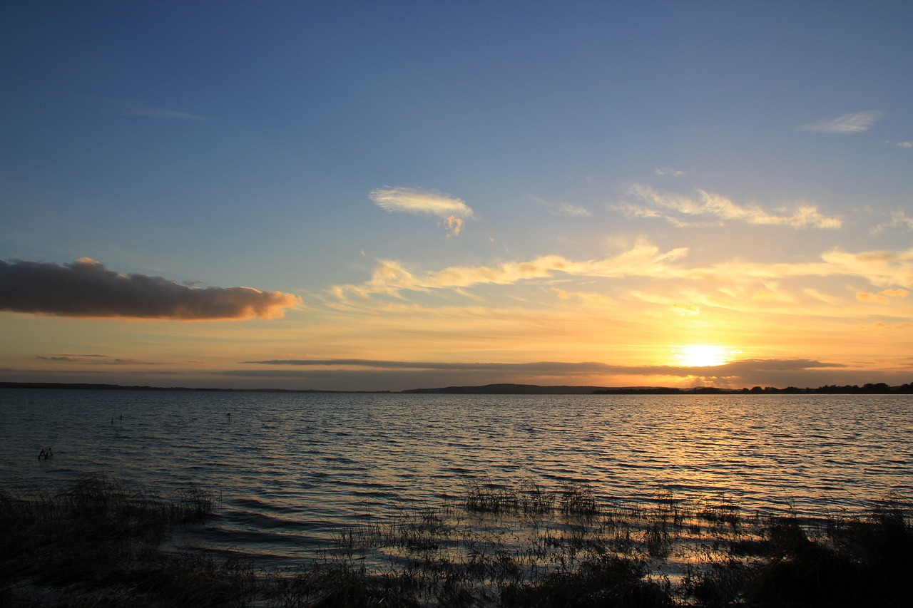 kummerower lake  mecklenburg western pomerania  sunset free photo