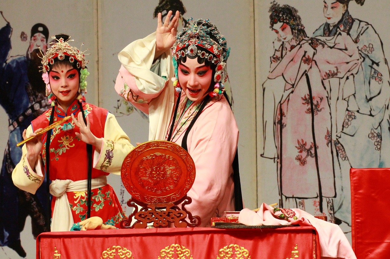 kunqu opera the peony pavilion the mirror free photo