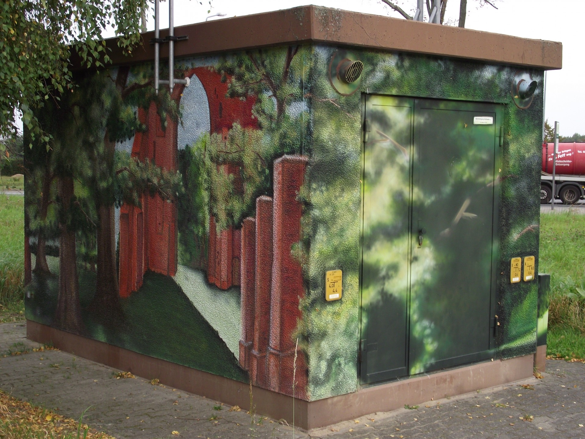 art paintings art on electricity substation free photo