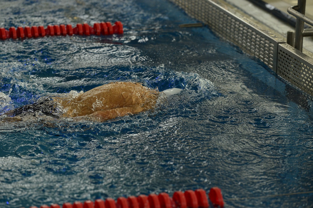 kurz vor rückenwende schwimmen bei wende schwimmbad free photo