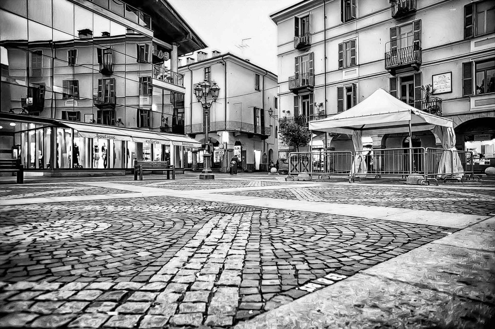 square pavement bench free photo