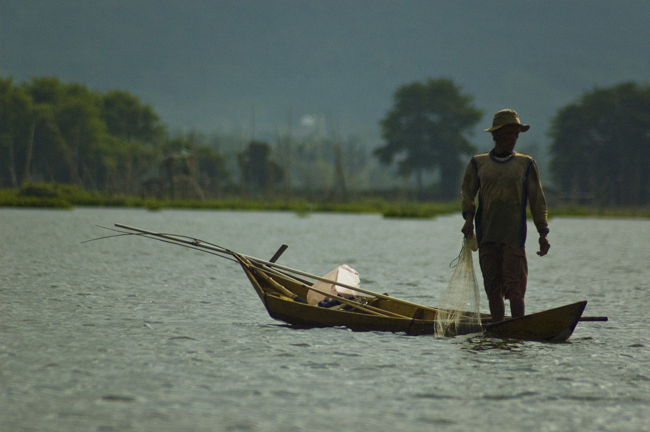 labor worker fishing free photo