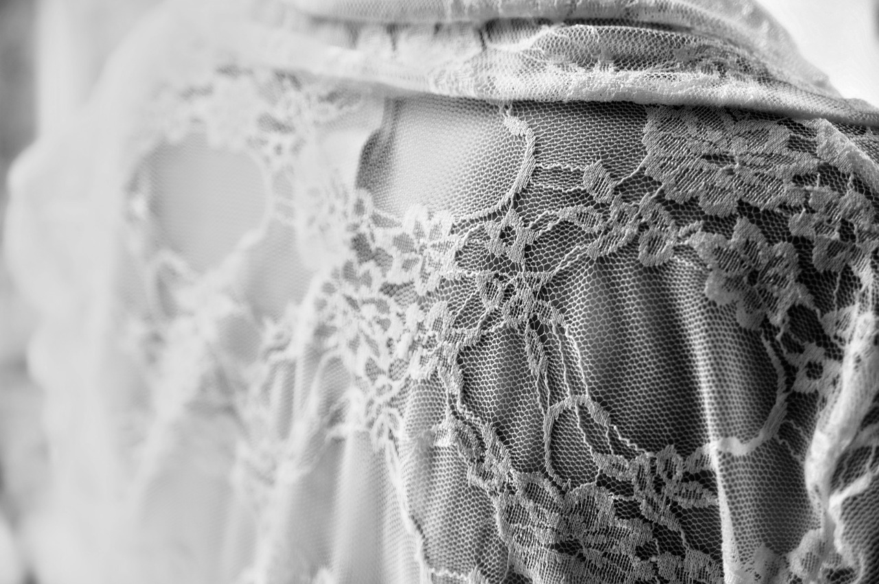 lace wedding dress detail free photo