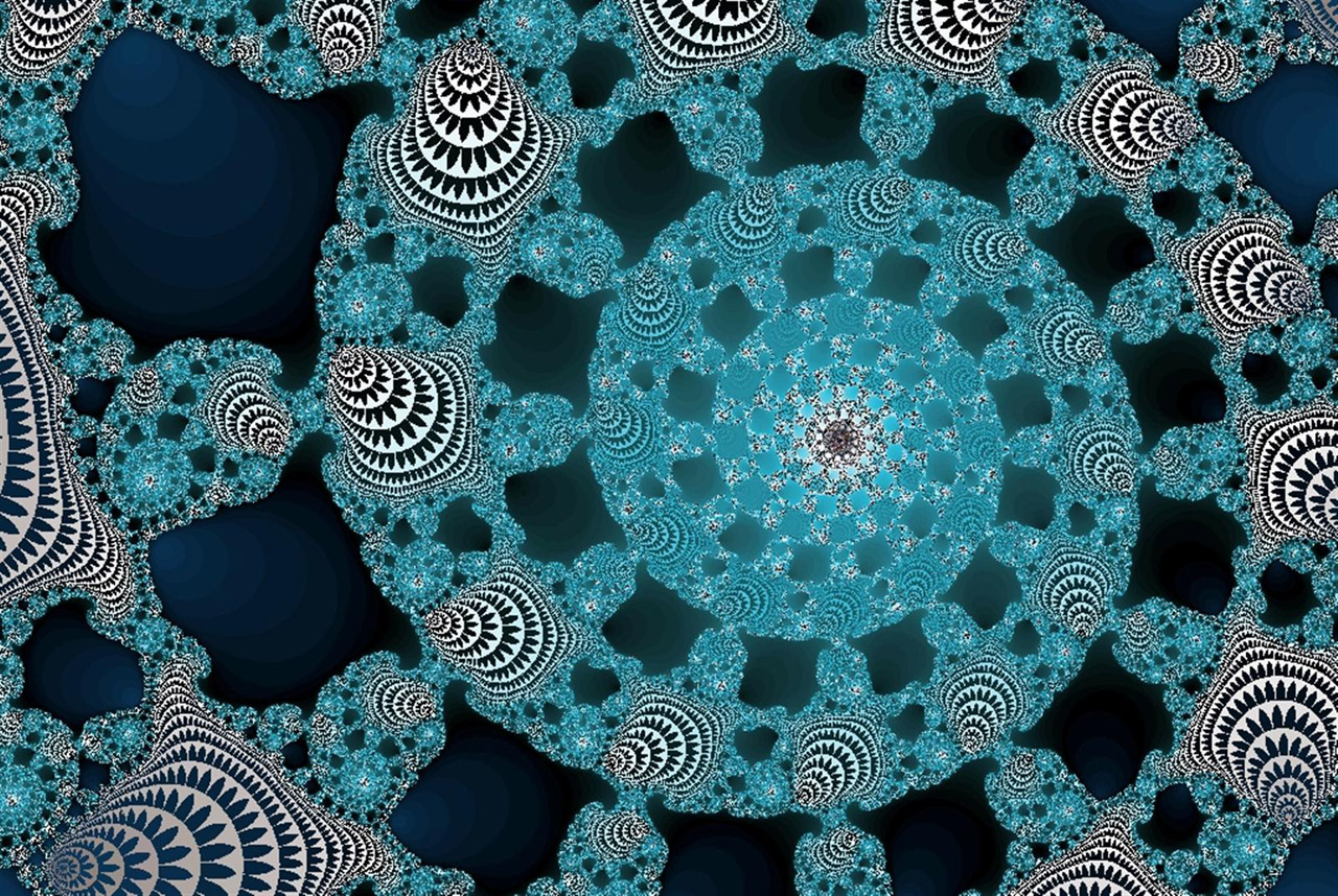 fractal blue lace doily free photo