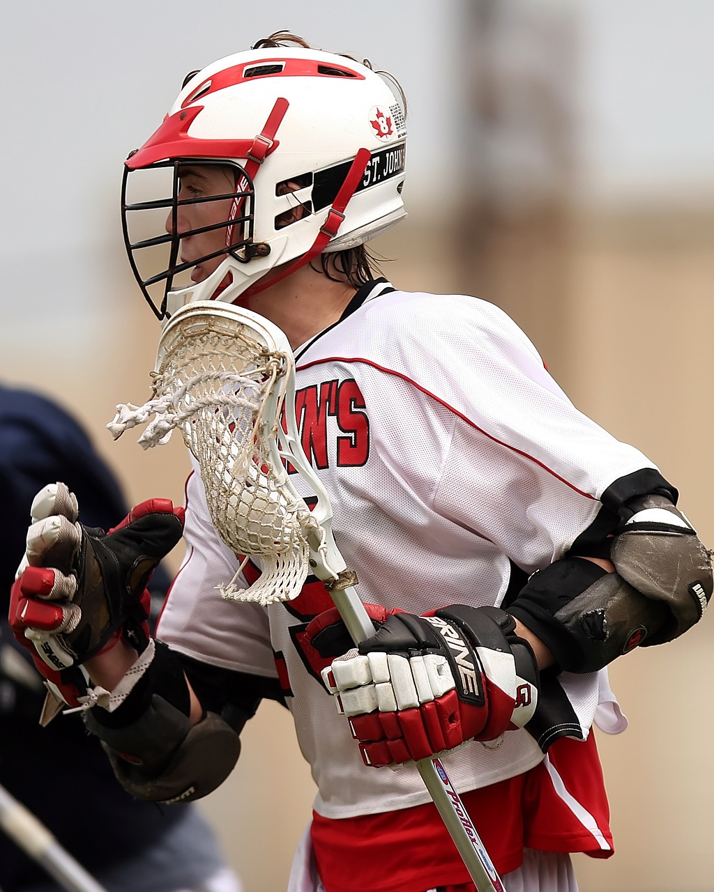 lacrosse player helmet free photo