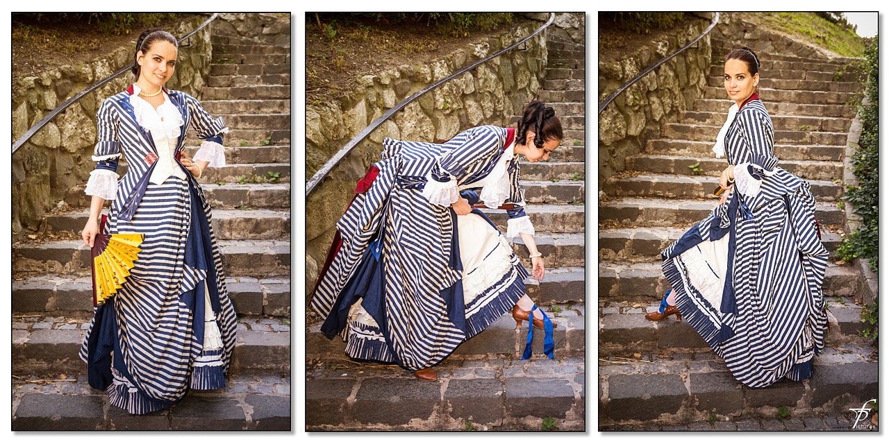 lady triptych dress free photo