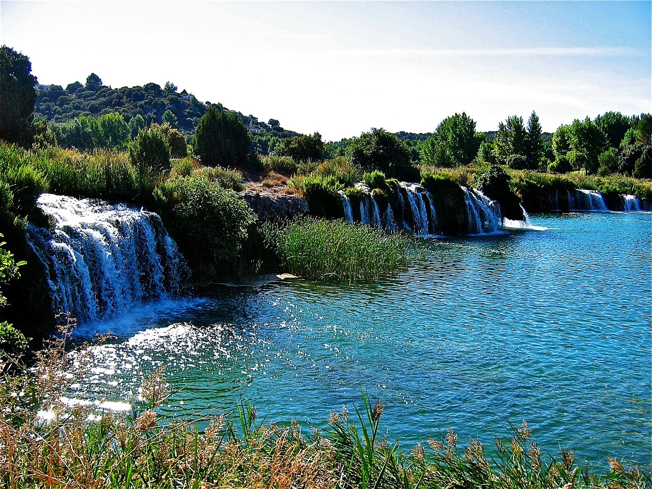 lagoons of ruidera water waterfall free photo