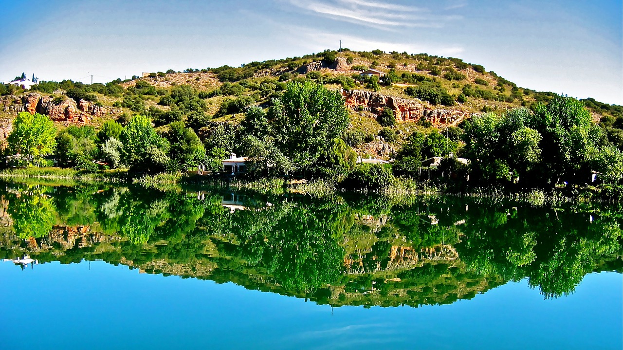 lagoons of ruidera water waterfall free photo