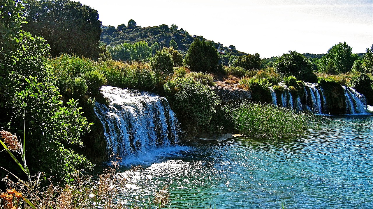 lagoons of ruidera water waterfall free photo